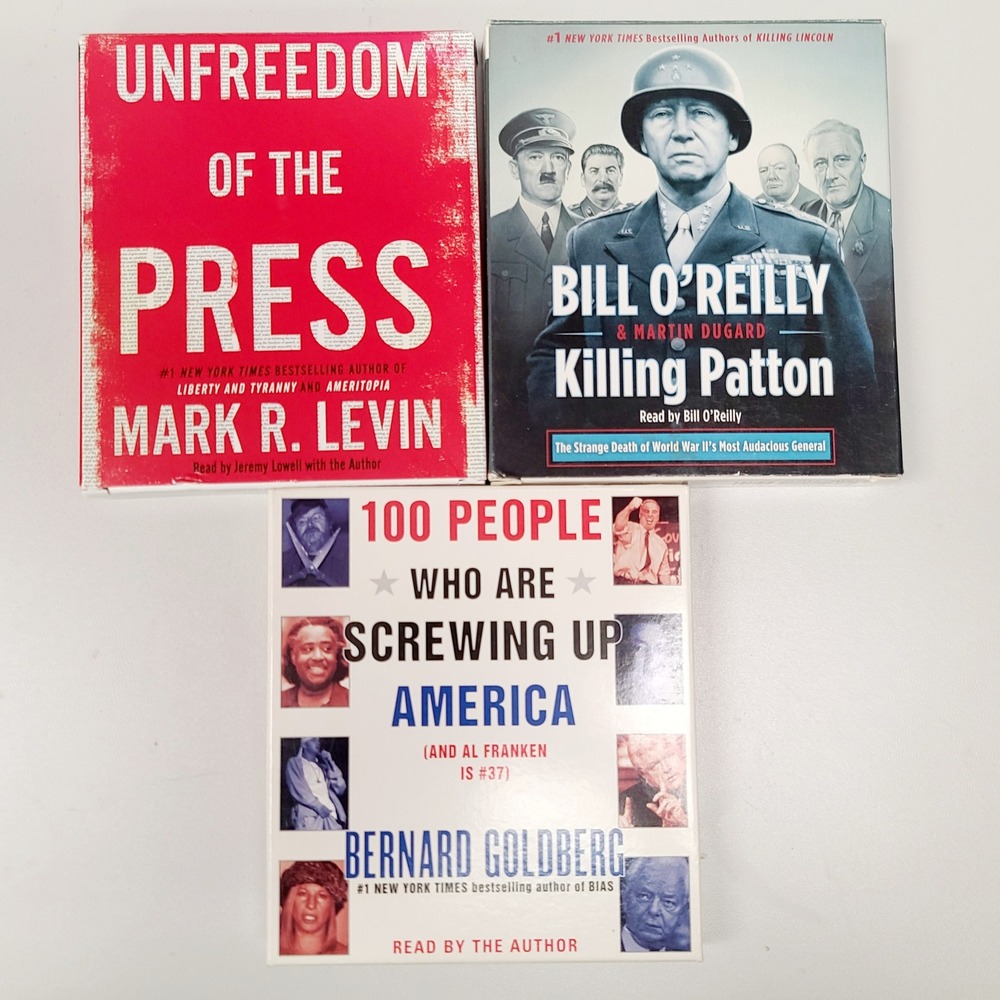 Conservative Audiobook Lot Killing Patton Levin Goldberg 3 Titles CD Set Good